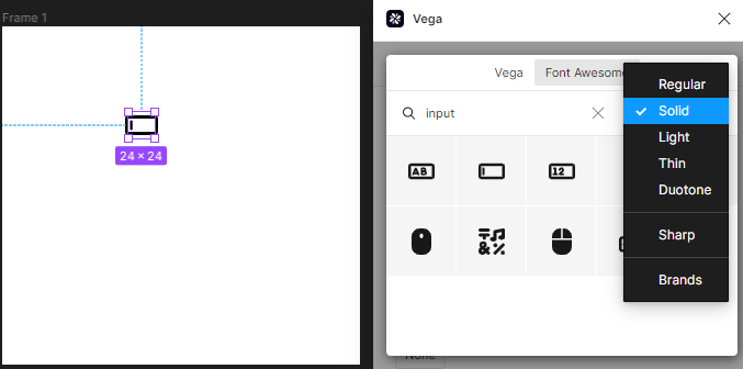 Font Awesome search styles