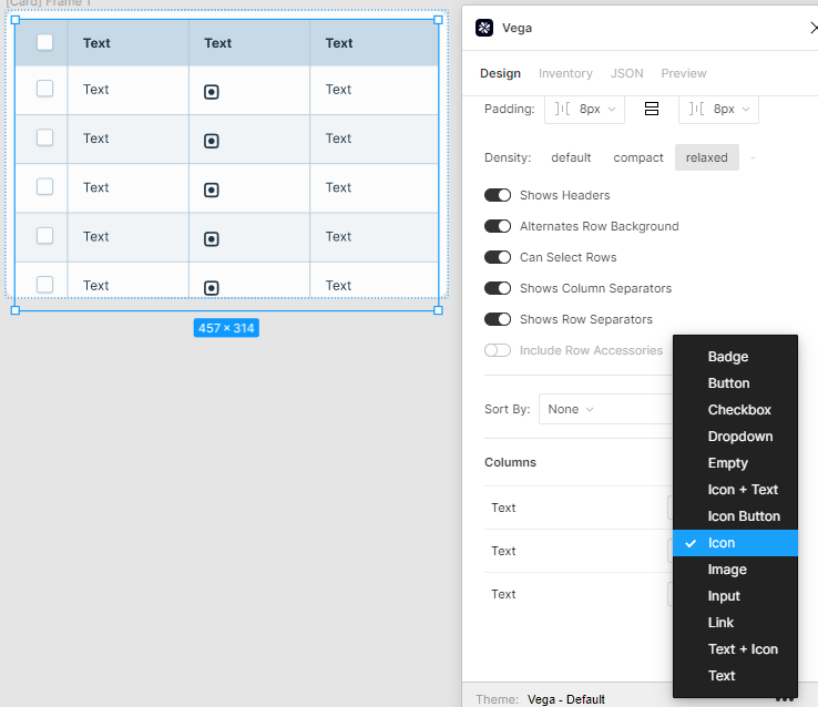 Column icon select