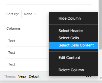 Select Cell content